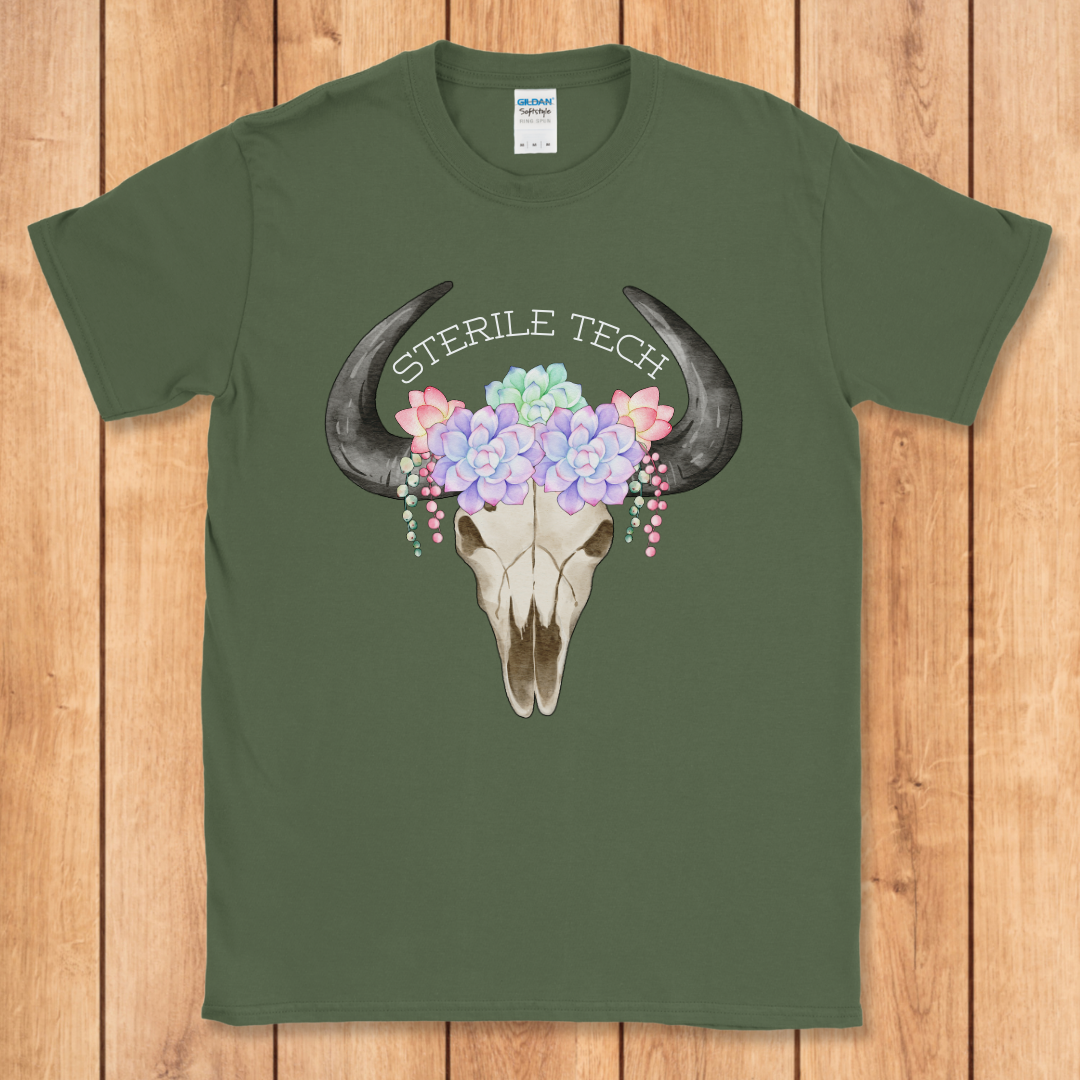 Sterile Tech Cow Skull T-Shirt